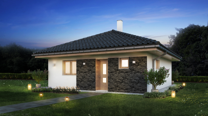 Nízkoenergetický rodinný dům na klíč Country / Přední pohled